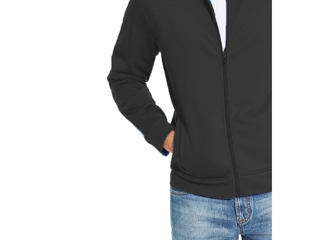 Club Room Men's  Full-Zip Tech Fleece Sweatshirt Black Size Medium