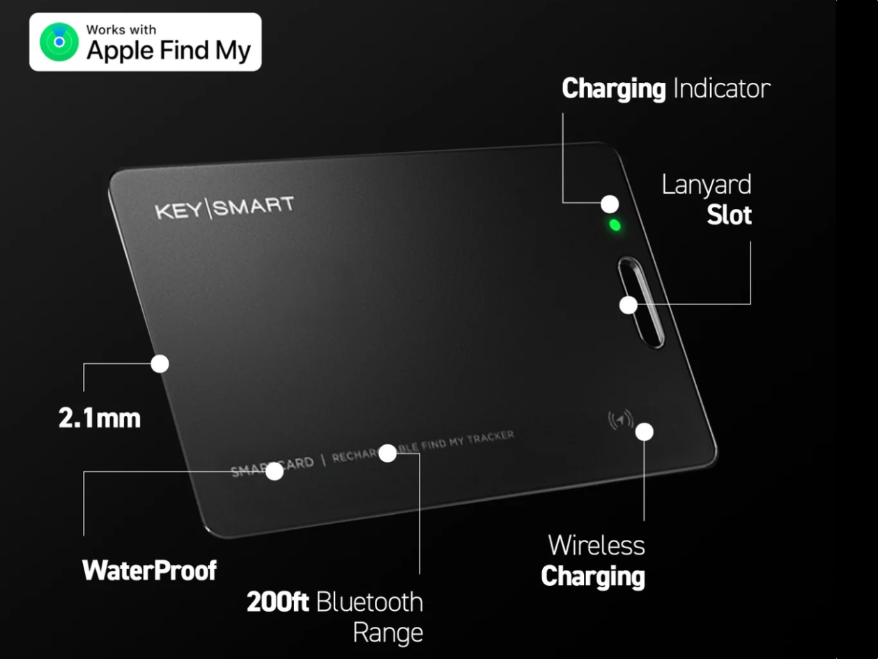 KeySmart® SmartCard v2 - Works With Apple Find My | Wireless Charging (6-Pack)