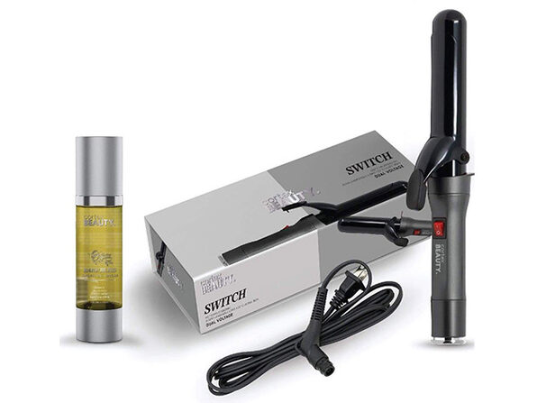 Cortex Beauty Switch Curling Iron & Argan Oil Hair Serum Bundle (Grey) - Product Image