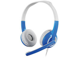 Volkano VK6512BL Kids Headphone with Boom Mic and Cable Protector - Blue
