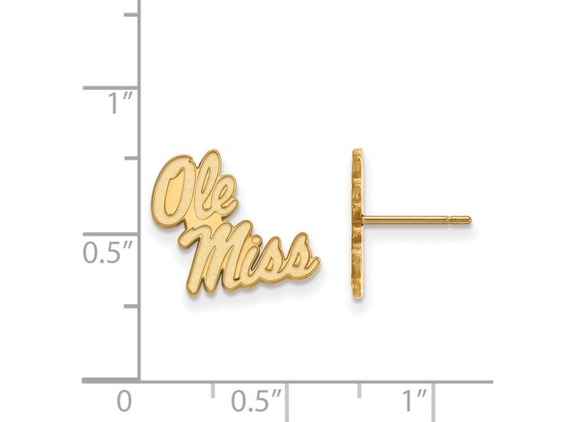 Lex & Lu LogoArt 10k Yellow Gold University of Mississippi Small Post Earrings 