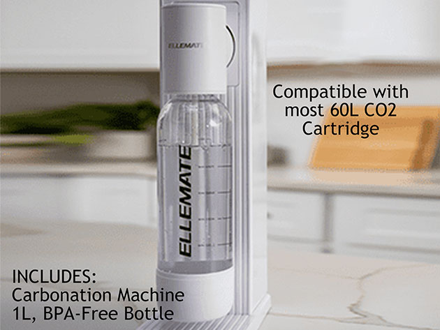 Ellemate Classic Water-Only Carbonated Drink Maker (White)