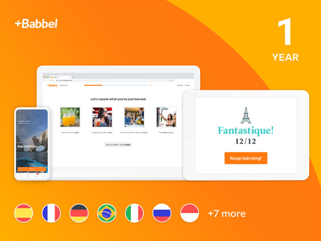 Babbel Language Learning: 1-Yr Subscription (All Languages)