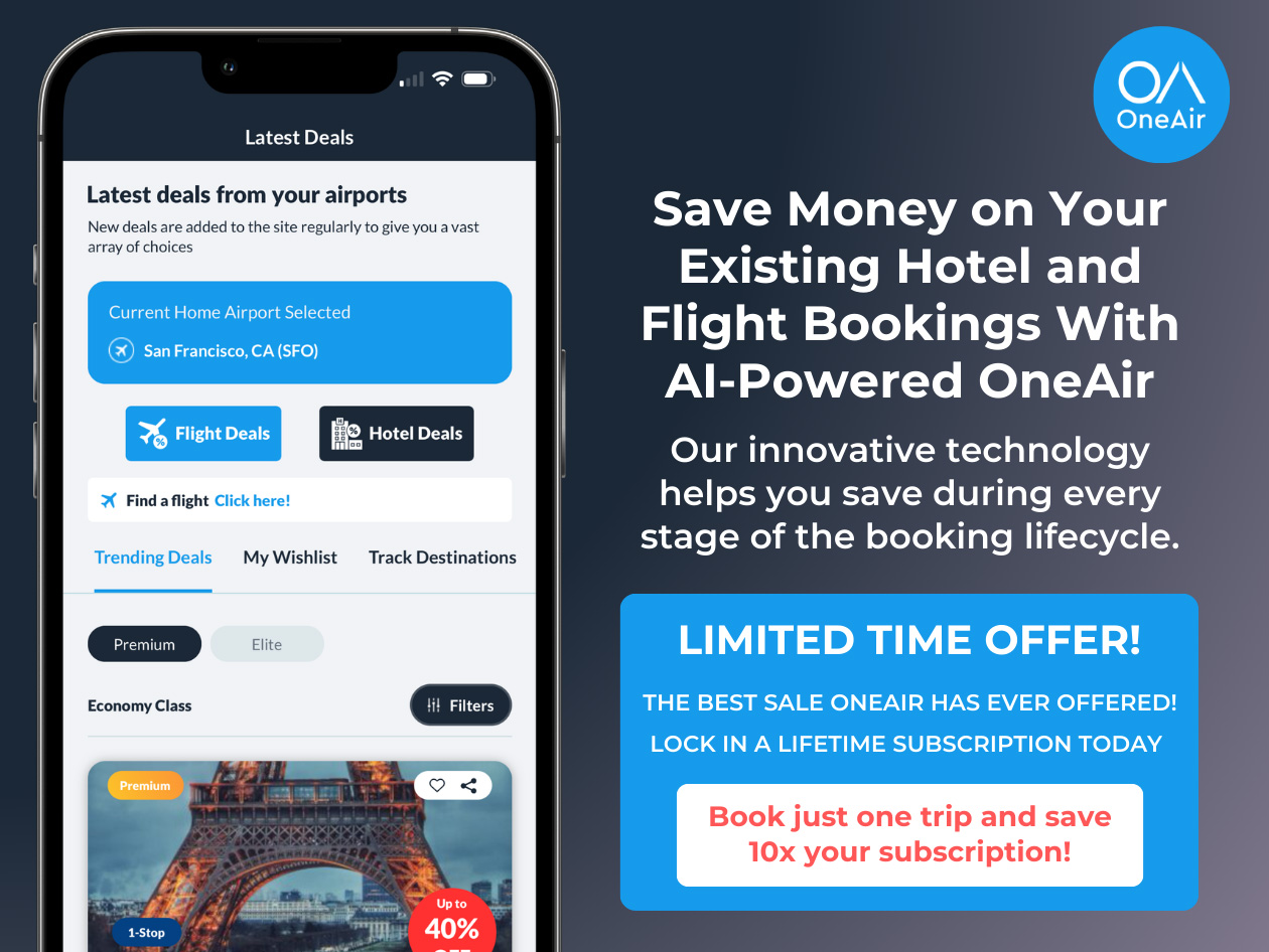 OneAir Elite: Lifetime Subscription (Save Money On Your Existing Hotel and Flight Bookings)