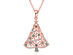 Christmas Tree Necklace Paved with Green Swarovski (Rose Gold)
