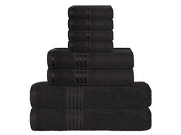 Hurbane Home 8-Piece Bath Towel Set (Black)