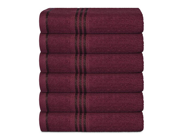 Hurbane Home 6 Piece Hand Towel Set Burgundy - Product Image