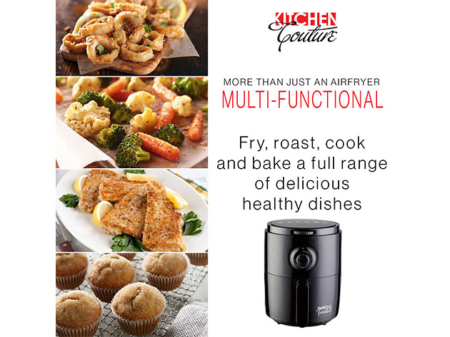 Kitchen Couture Air Fryer Healthy Food No Oil Cooking Recipe 3.4L Capacity Black