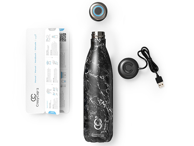 CrazyCap® 2 25oz Water Bottle (Black Stone)