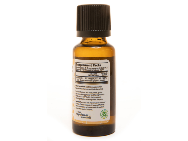 LuckyVitamin - Liquid Vitamin D3 Drops 1000 IU - 1 fl. oz.