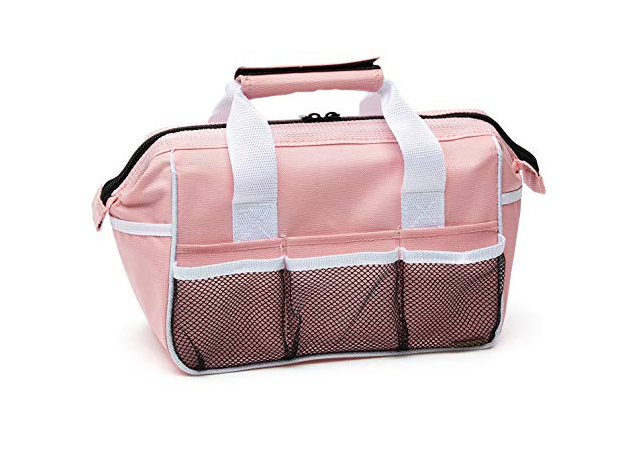 Amazon Basics 82-Piece Tool Set with Tool Bag Pink