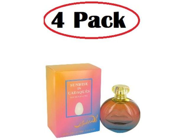 4 Pack of Salvador Dali Sunrise In Cadaques by Salvador Dali Eau De Toilette Spray 3.4 oz