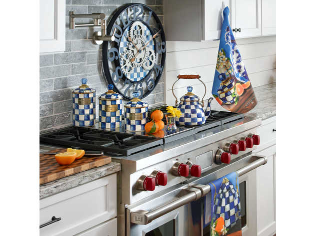 MacKenzie-Childs Royal Check Farmhouse Wall Clock - Small