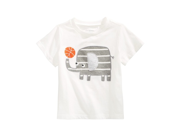 First Impressions Baby Boys Cotton Elephant T-Shirt Whie Size 18 Months