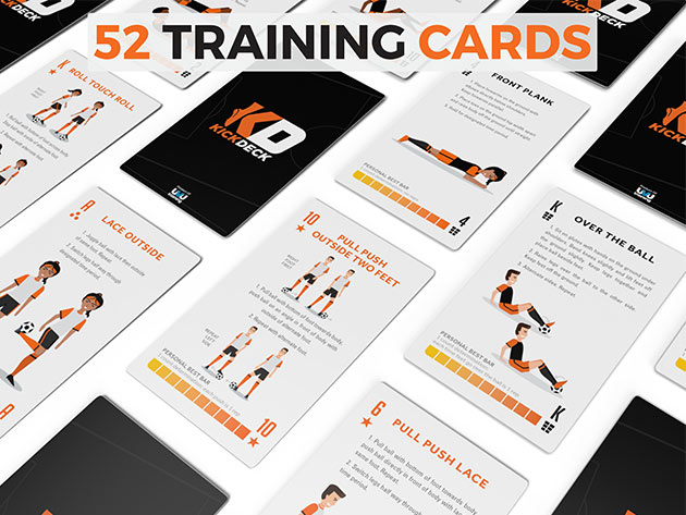 KickDeck Personal Soccer Trainer Deck Of Cards