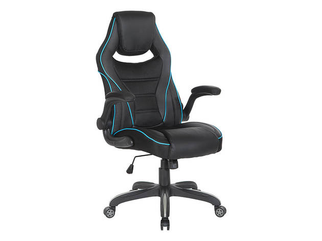 DesignLab XEN25BL Xeno Gaming Chair in Faux Leather - Blue