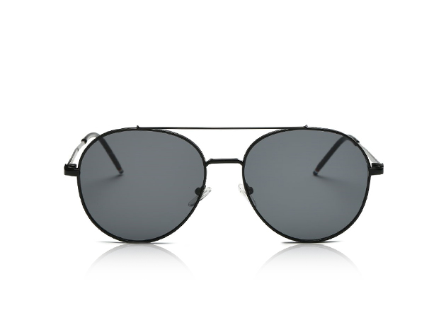 Mavis Classic Mirrored Aviator Sunglasses (Black)