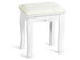 Costway White Retro Wave Design Makeup Dressing Stool Pad Cushioned Chair Piano Seat - White