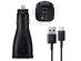 Samsung Fast Charge (15W) Dual-Port Car Adapter with USB Type-C A Cable (Retail Packaging) - Black