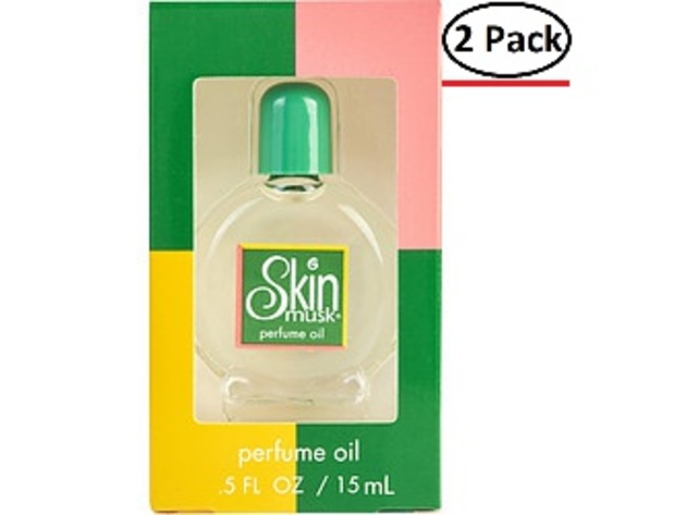 SKIN MUSK by Parfums de Coeur PERFUME OIL .5 OZ for WOMEN ---(Package Of 2)