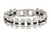 Mens Bracelet in Stainless Steel with Black Rubber 8.5 Inch