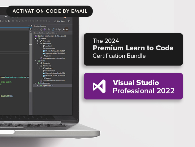$49.97 Microsoft Visual Studio Professional 2022 + The Premium Learn to Code Certification Bundle