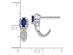 1/2 Carat (ctw) Natural Blue Sapphire J-Hoop Earrings in 10K White Gold with Diamonds