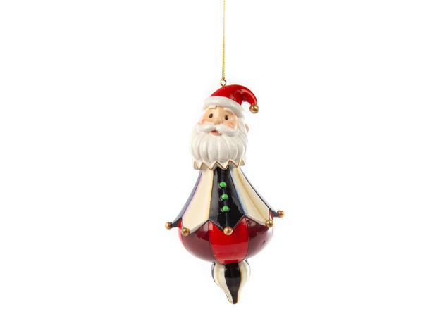 MacKenzie-Childs Jester Santa Ornament | Joyus