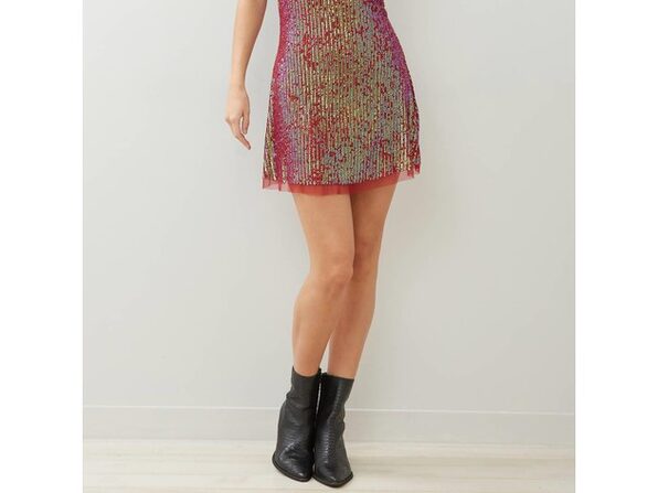 gold rush mini dress free people Women's Minidress Red Size Small cathedral train dress