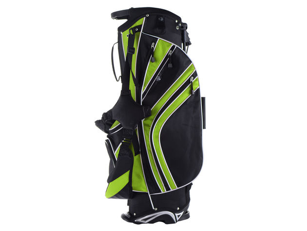 Costway Golf Stand Cart Bag Club w/6 Way Divider Carry Organizer Pockets Storage Green