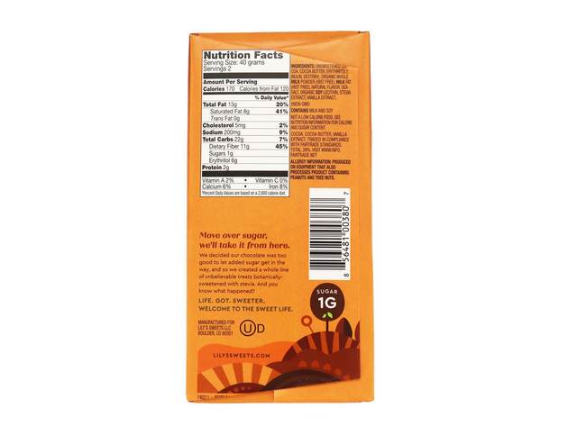 Lily's - Milk Chocolate Bar 40% Cocoa Salted Caramel - 2.8 oz.