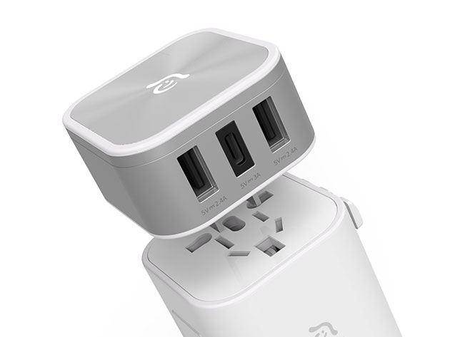 OMNIA T3 Universal Travel Adapter (White)