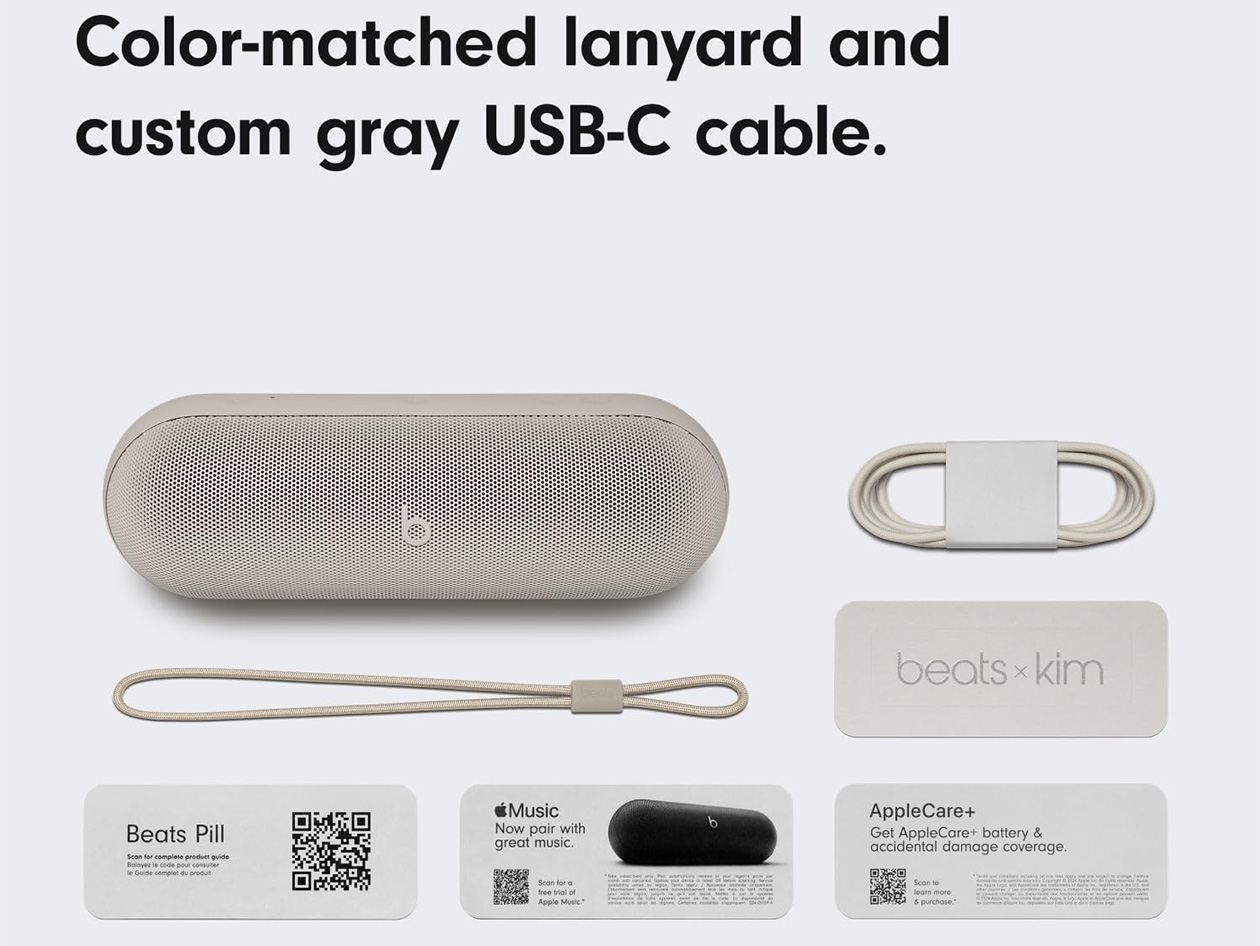 Beats Pill x Kim Kardashian Collab Wireless Bluetooth Speaker (Light Gray)
