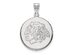 14k White Gold NHL Chicago Blackhawks Large Disc Pendant