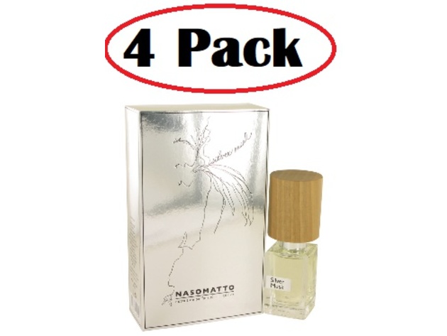 4 Pack of Nasomatto Silver Musk by Nasomatto Extrait De Parfum (Pure Perfume) 1 oz
