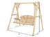Costway A-Frame Wooden Porch Swing Outdoor garden rural Torched Log Curved Back Bench 
