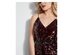 Guess Women's Jamison Belted Sequined Romper Wine Size Small