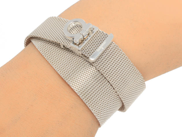 Ferragamo Gancini Sterling Silver Bracelet 704733 (Store-Display Model)