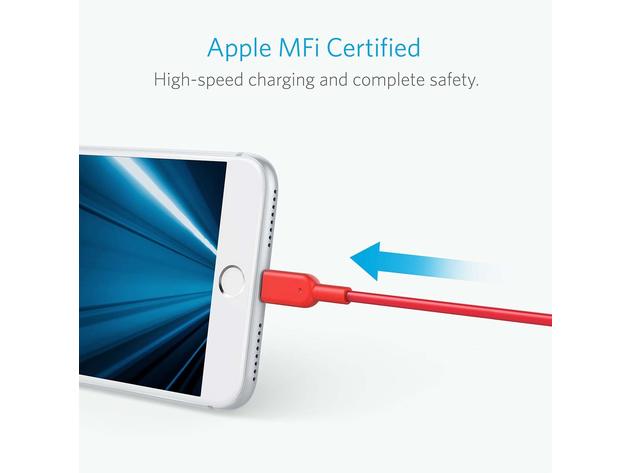 Anker 321 USB-A to Lightning Cable (Red/6ft)