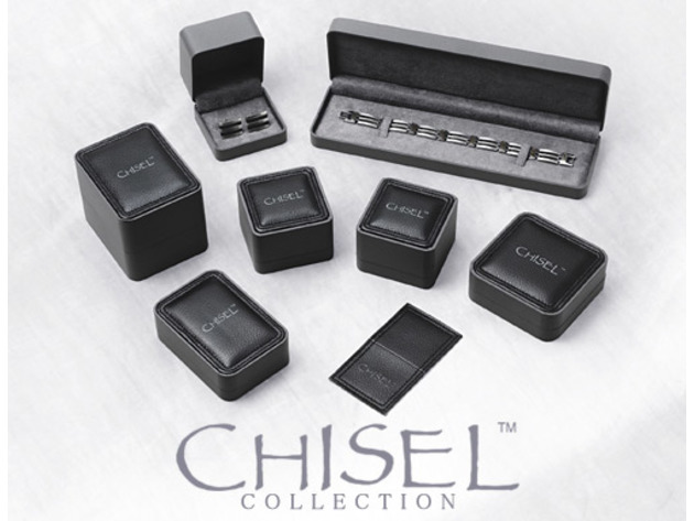 Mens Chisel Cuff Links in Stainless Steel