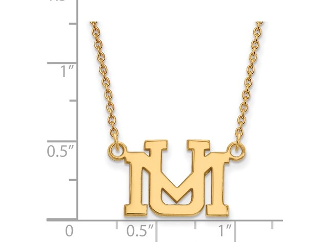 14k Gold Plated Silver U of Montana Small Pendant Necklace