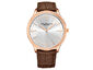 Silhouette Quartz 41mm Classic Watch - Rose Gold Dial with Brown Leather