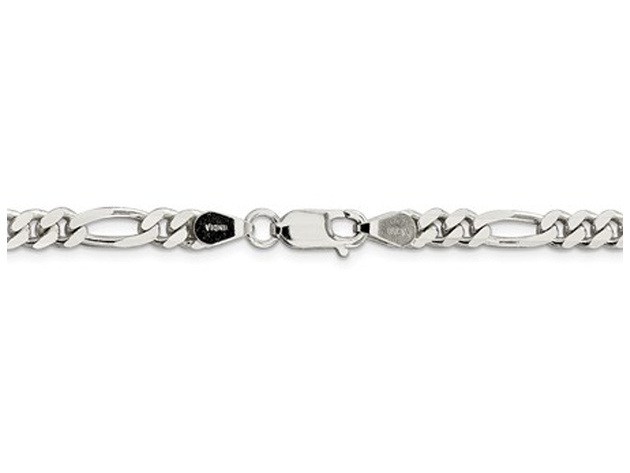 Figaro Chain Bracelet in Sterling Silver 9 Inches (5.25mm)