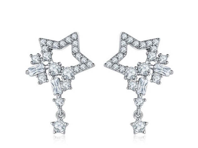 Crystal Star Dangle Earrings
