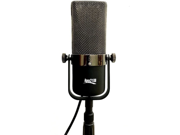 APEX 210B Large Element Classic Ribbon Microphone Natural Sounding Audio - Black (Used, Damaged Retail Box)