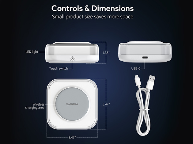 15W Night Light Wireless Charging Pad (White)