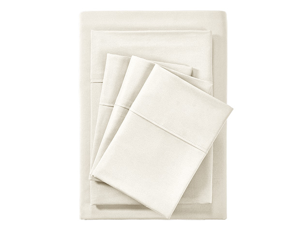 Bamboo 2000 Count 6-Piece Sheet Set with SnugGrip (Cream/Cal King)