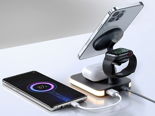 6-in-1 Magstand Mini Magnetic Charge Station + Bedside Lamp