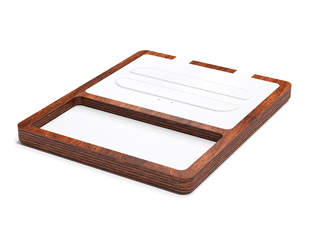 NYTSTND DUO TRAY Wireless Charging Station (White Top/Oak Base)