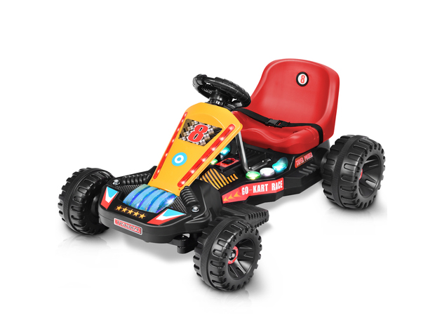 Goplus Electric Powered Go Kart Kids Ride On Car 4 Wheel Racer Buggy Toy Outdoor Red 